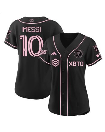 Lionel Messi Inter Miami Baseball Cool Base Women Jersey - Stitched - Black
