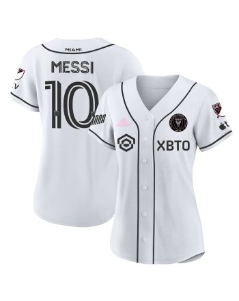Lionel Messi Inter Miami Baseball Cool Base Women Jersey - Stitched - White