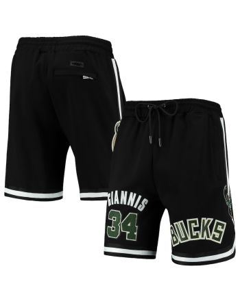 Giannis Antetokounmpo 34 Milwaukee Bucks Black Team Player Shorts - Men